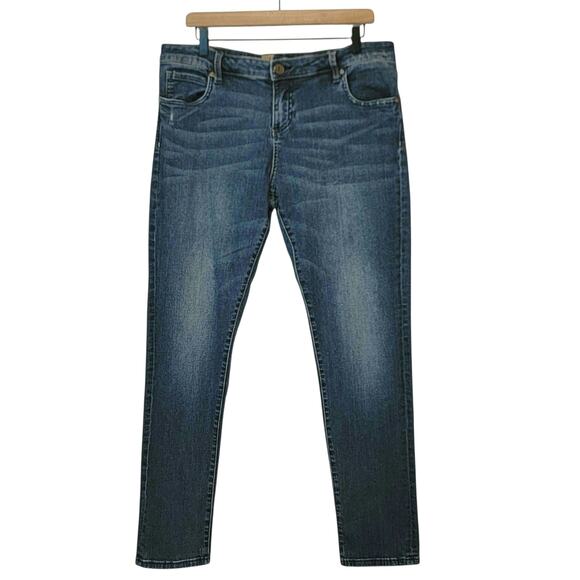 Kut from the Kloth Katy Boyfriend Jeans High Rise Blue Stretch Ankle Cuffed 12 - Picture 6 of 14